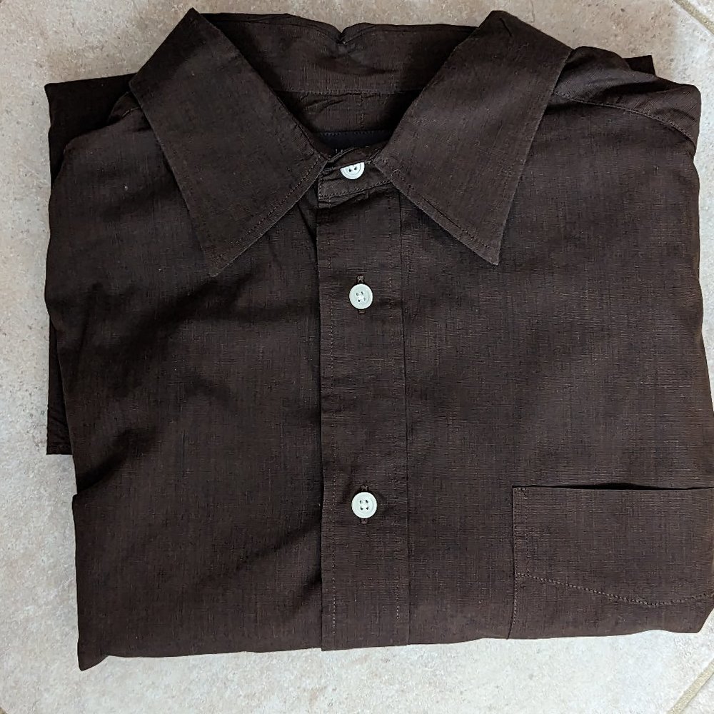 Banana Republic Dark Brown Men's Long Sleeve Collared Shirt
